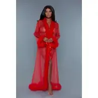 bewicked Vibrators Marabou Robe Red