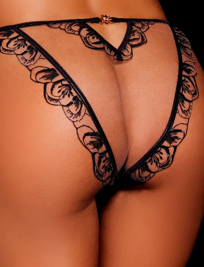 Honey Birdette Anal Seraphina Black Bra Bottom Lingerie Set