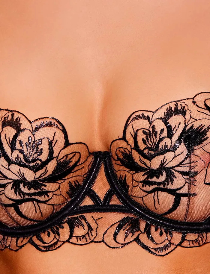 Honey Birdette Anal Seraphina Black Bra Bottom Lingerie Set