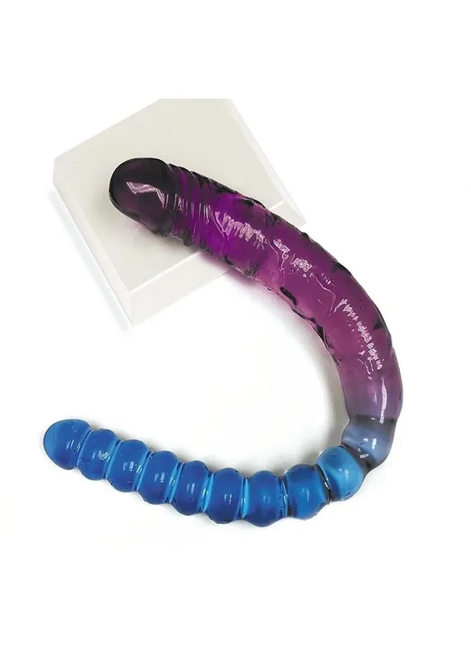 Icon Brands Dildos Shade 17 Inch Double Dong Violet and Blue