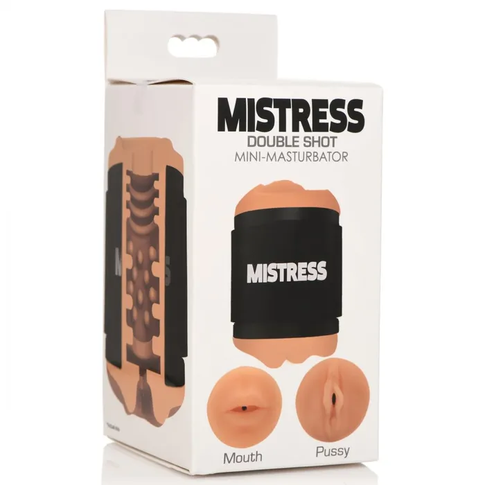 Male Sex Toys Mistress Mistress Double Shot Mini Masturbator Mouth Pussy Medium