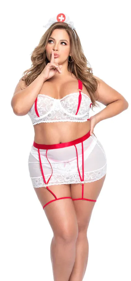Sexy Nurse Costume With Skirt mapale Male Sex Toys