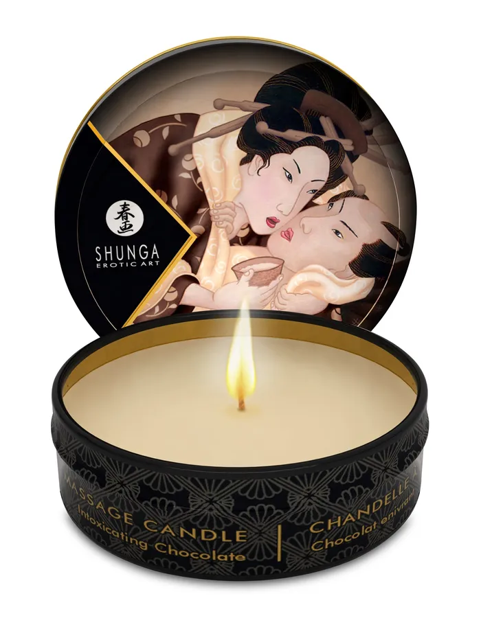 Shunga Mini Massage Candle Excitation Intoxicating Chocolate 1 Fl Oz Couples