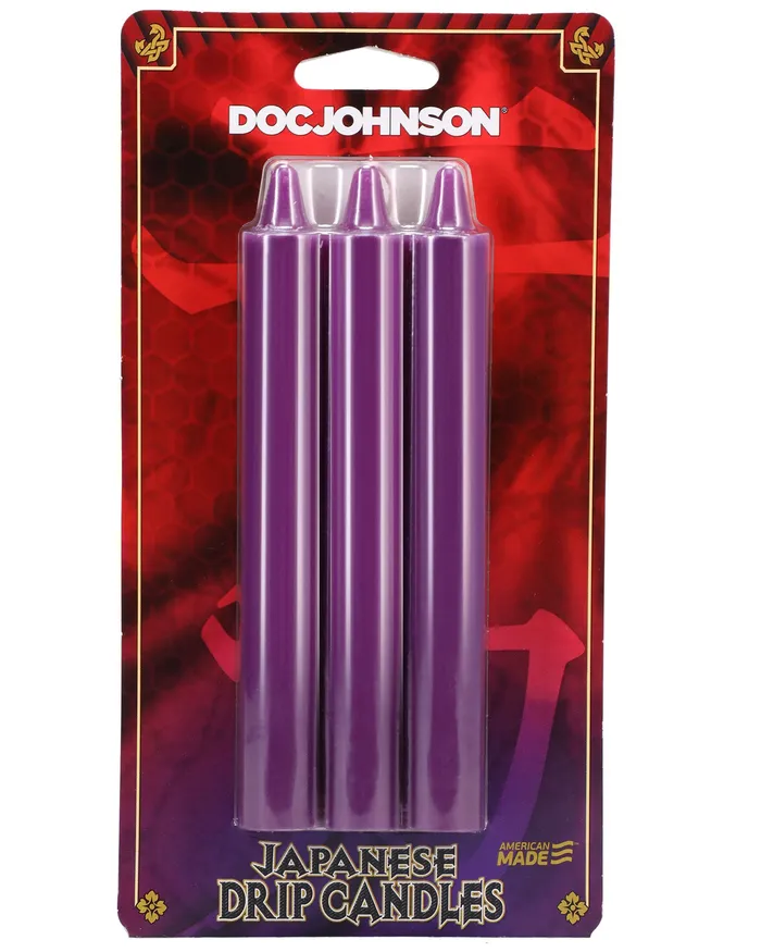 Vibrators Japanese Drip Candles 3 Pack Purple Doc Johnson