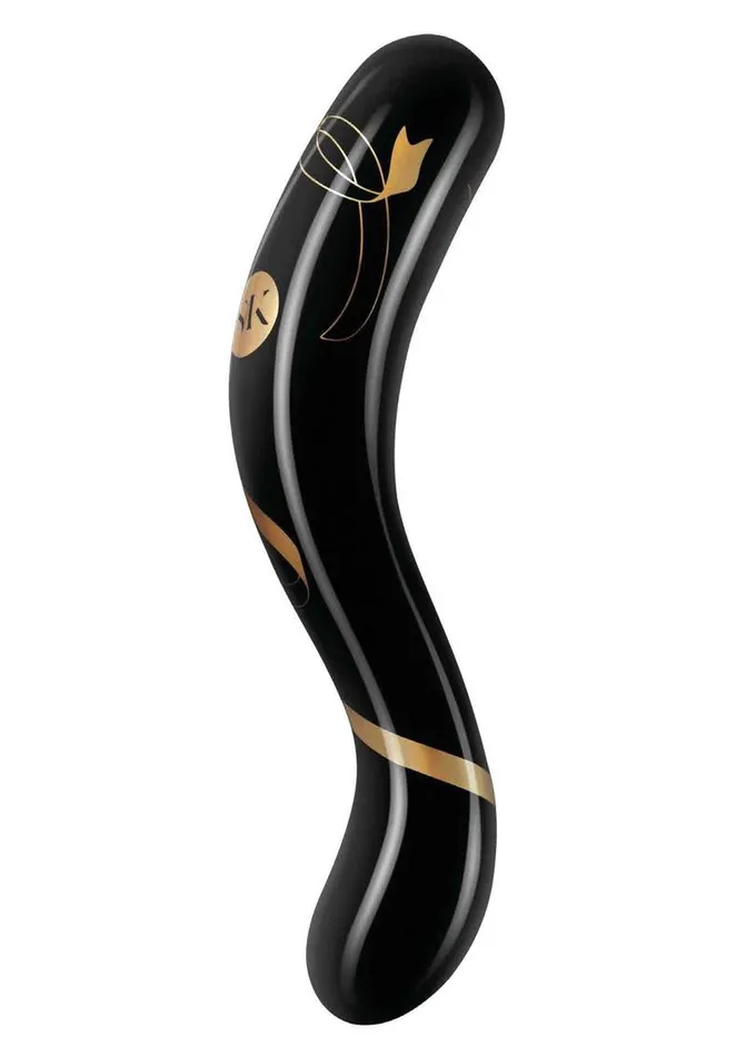 XGEN Dildos Secret Kisses 7 Inch Handblown Double Ended Dildo Black