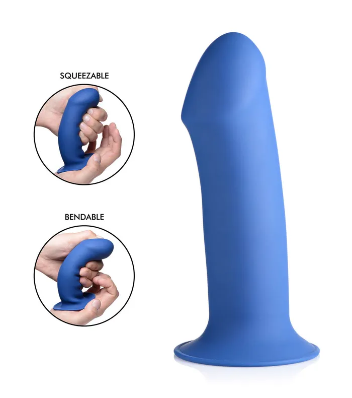 XR Brands Dildos Squeezable Thick Phallic Dildo Blue