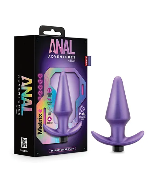 Anal Adventures Matrix Interstellar Plug Rechargeable Silicone Anal Plug Astro Violet Anal Adventures Anal