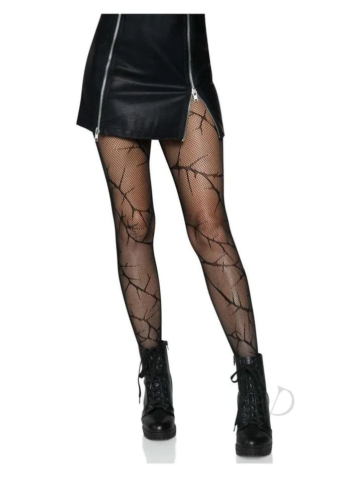 Anal Leg Avenue Leg Avenue Cracked Fishnet Tights OS Black