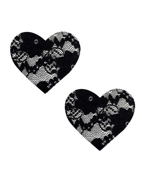 Anal Neva Nude Neva Nude Lace Heart Pasties Black OS