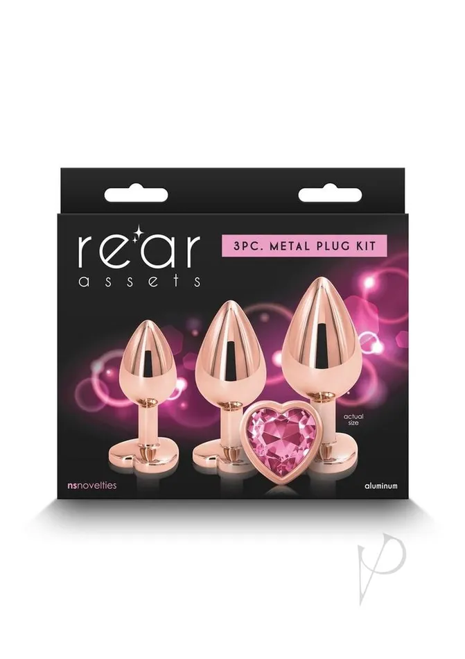 Anal Rear Assets Rear Assets Aluminum Anal Plug Trainer Kit 3 pieces PinkRose Gold Anal Rear Assets Rear Assets Aluminum Anal Plug Trainer Kit 3 pieces PinkRose Gold