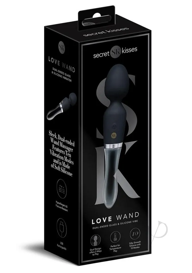 Anal Secret Kisses Secret Kisses Glass Black Magic Silicone Rechargeable Dual End Wand BlackClear Anal Secret Kisses Secret Kisses Glass Black Magic Silicone Rechargeable Dual End Wand BlackClear