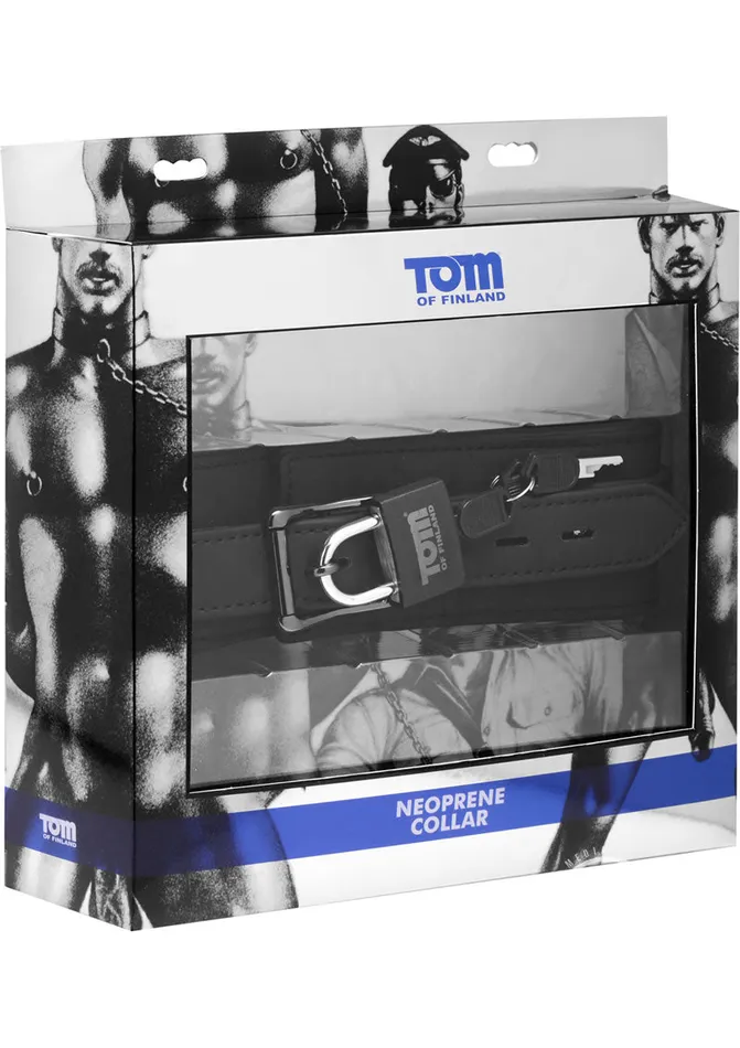 Anal Tom Of Finland Tom Of Finland Neoprene Collar with Lock Black