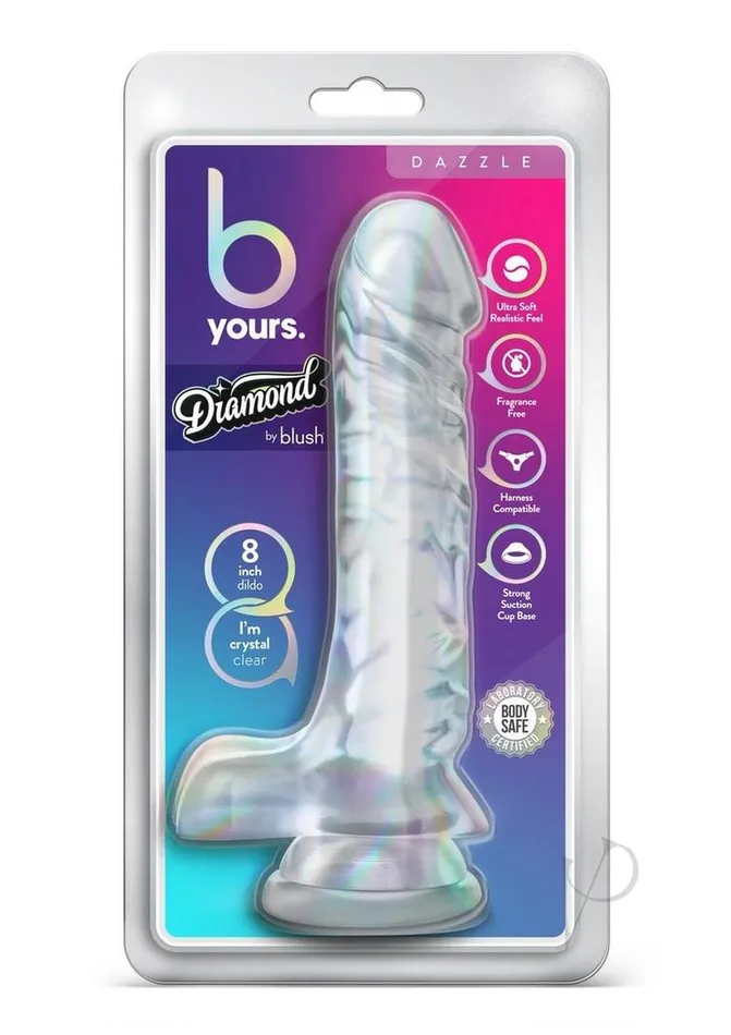 B Yours Diamond Dazzle Dildo 9in Clear B Yours Dildos