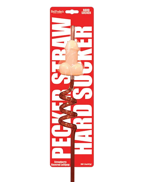 Bachelorette Dildos Candy Pecker Straw Strawberry Flavored Lollipop