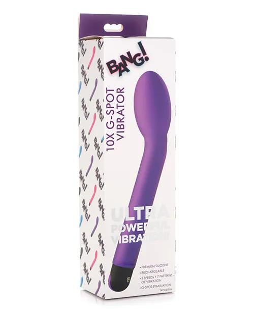 Bang 10X Rechargeable Silicone GSpot Vibrator Purple Bang Vibrators