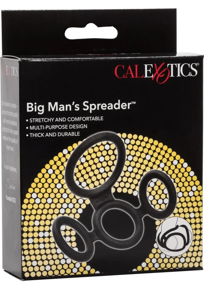 Big Mans Spreader Silicone Cock Ring Black Rings Male Sex Toys