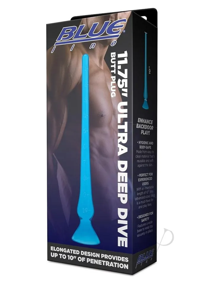 Blue Line Ultra Deep Dive Butt Plug Blue Blue Line Cand B Gear Anal