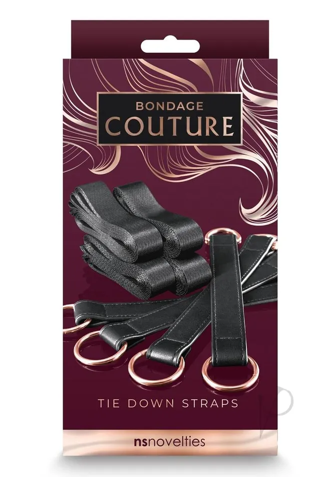 Bondage Couture Restraints Bondage Couture PU Leather Tie Down Straps Black Bondage Couture Restraints Bondage Couture PU Leather Tie Down Straps Black