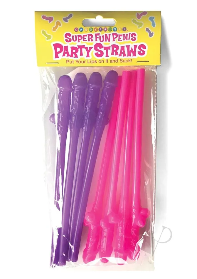 Candyprints Party Super Fun Penis Party Straws 8 per Pack PinkPurple Vibrators Candyprints Party Super Fun Penis Party Straws 8 per Pack PinkPurple Vibrators