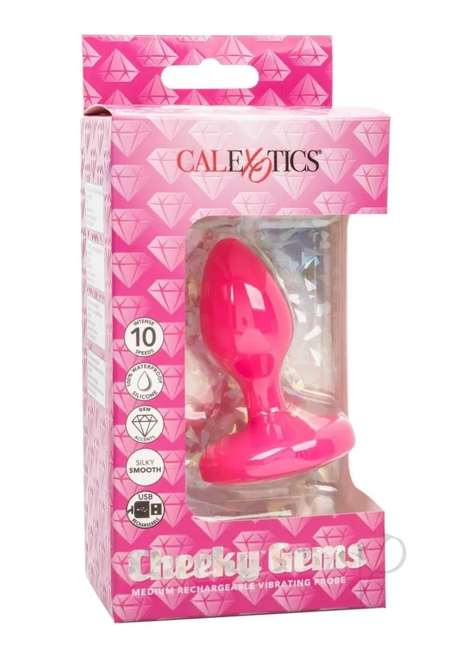 Cheeky Anal Cheeky Gems Rechargeable Silicone Vibrating Plug Medium Pink