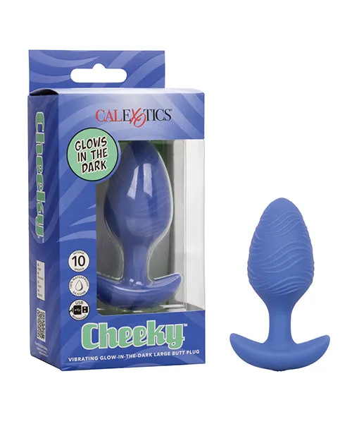 Cheeky Anal Cheeky Rechargeable Silicone Glow in The Dark Butt Plug Large Blue