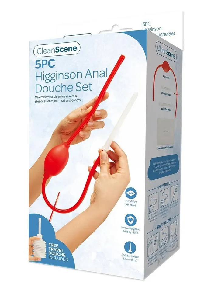 Clean Scene CleanScene Higginson Anal Douche Set 5 Piece Red Anal