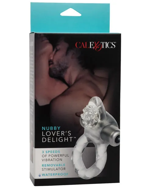 Couples Enhancers Couples Nubby Lovers Delight Vibrating Cock Ring with Clitoral Stimulation Clear Couples Enhancers Couples Nubby Lovers Delight Vibrating Cock Ring with Clitoral Stimulation Clear