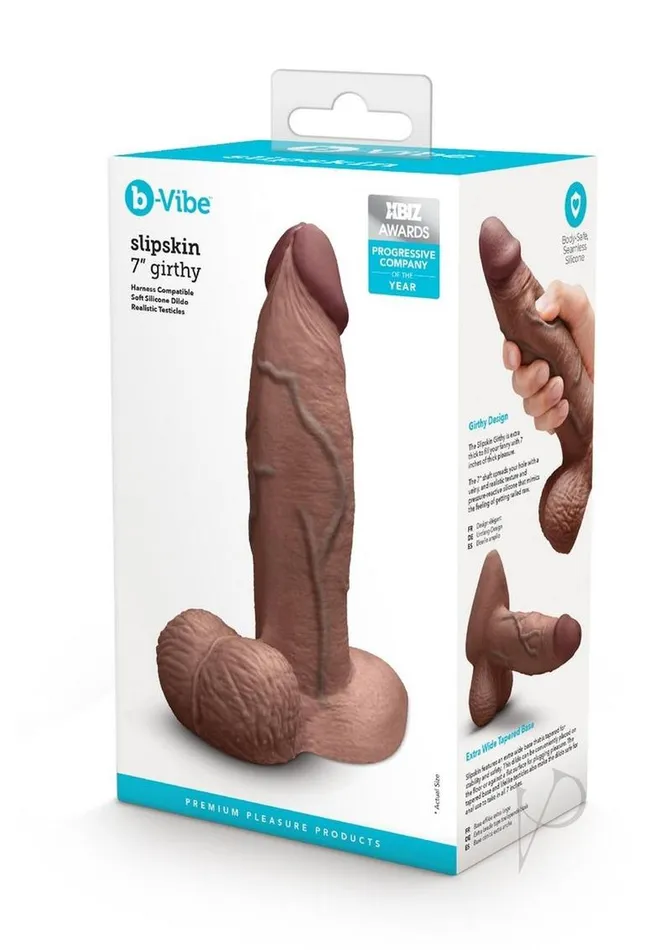 Dildos B Vibe BVibe Slipskin Realistic Silicone Girthy Dildo 7in Chocolate Dildos B Vibe BVibe Slipskin Realistic Silicone Girthy Dildo 7in Chocolate