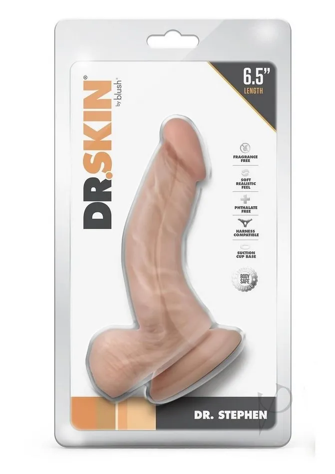 Dildos Dr Skin Dr Skin Silver Collection Dr Stephen Dildo with Balls and Suction Cup 65in Vanilla Dildos Dr Skin Dr Skin Silver Collection Dr Stephen Dildo with Balls and Suction Cup 65in Vanilla