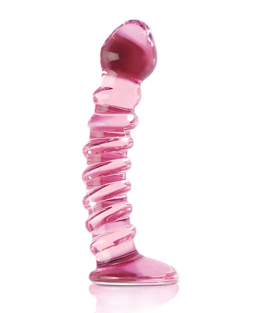 Dildos Icicles No 28 Textured Glass GSpot Dildo 7in Pink Icicles