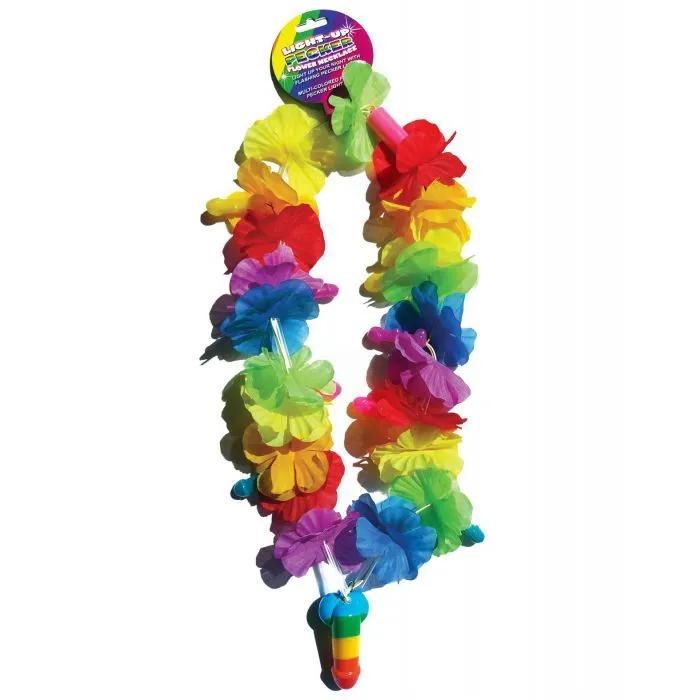 Dildos Rainbow Light Up Flower Pecker Necklace Hott