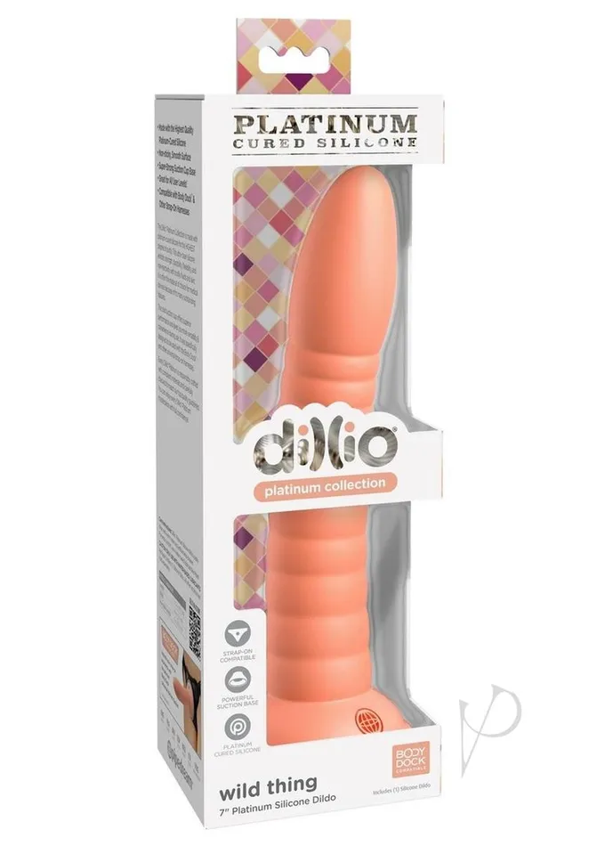 Dillio Dildos Dillio Platinum Wild Thing Silicone Dildo 7in Orange