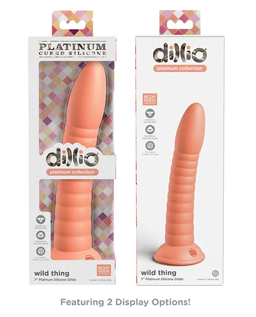 Dillio Dildos Dillio Platinum Wild Thing Silicone Dildo 7in Orange