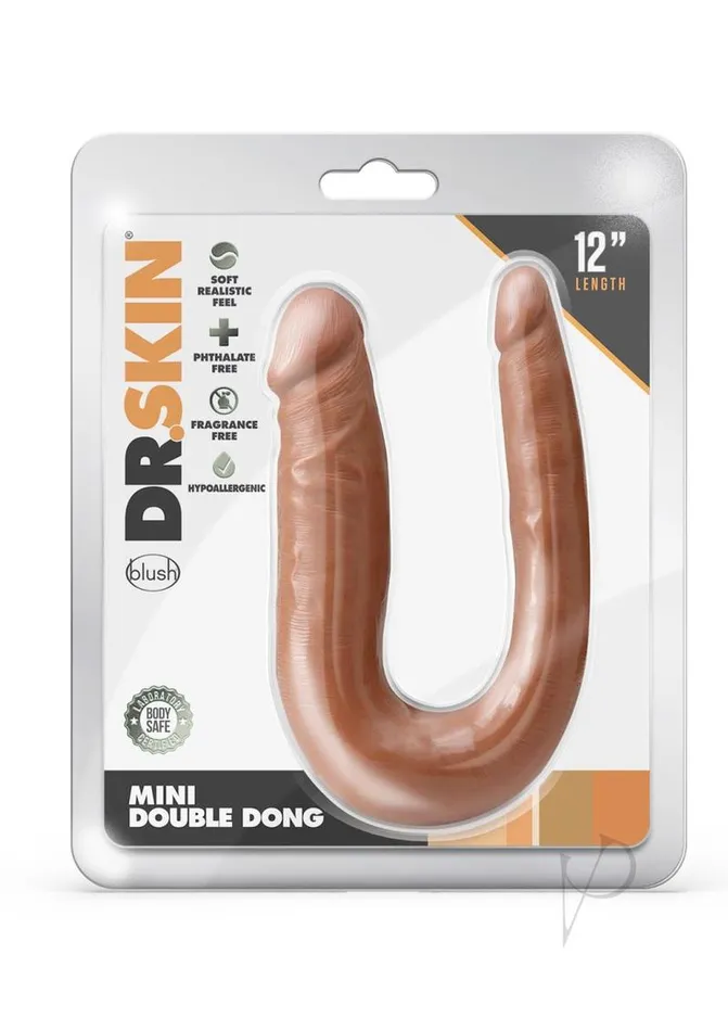 Dr Skin Dildos Dr Skin Silver Collection Mini Double Dong Caramel