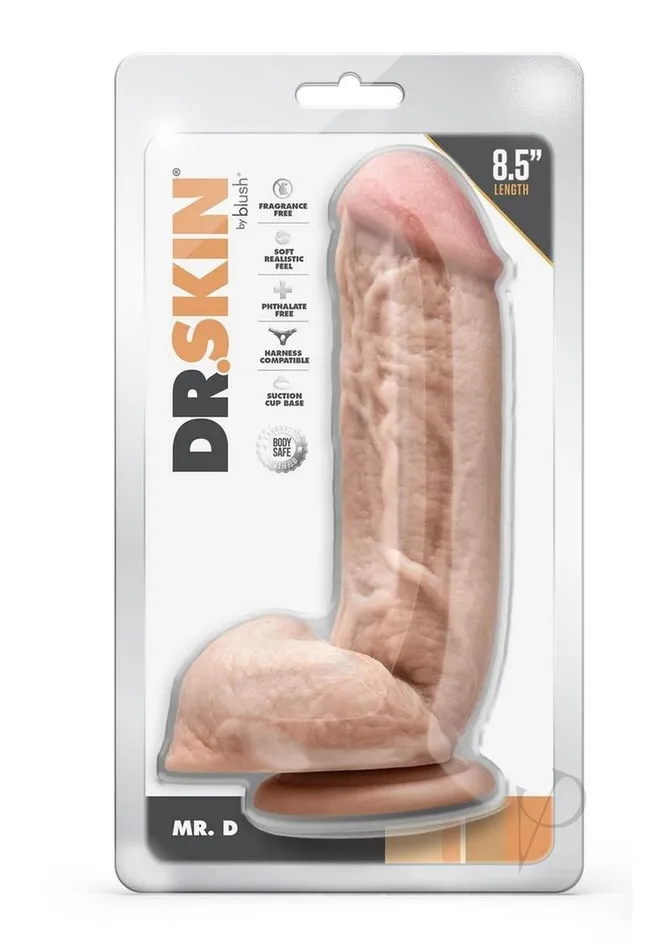 Dr Skin Silver Collection Mr D Dildo with Balls and Suction Cup 85in Vanilla Dr Skin Dildos Dr Skin Silver Collection Mr D Dildo with Balls and Suction Cup 85in Vanilla Dr Skin Dildos