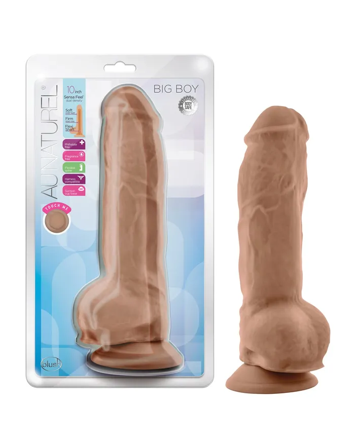 Female Sex Toys Au Naturel Au Naturel Big Boy Dildo With Balls 10in Caramel