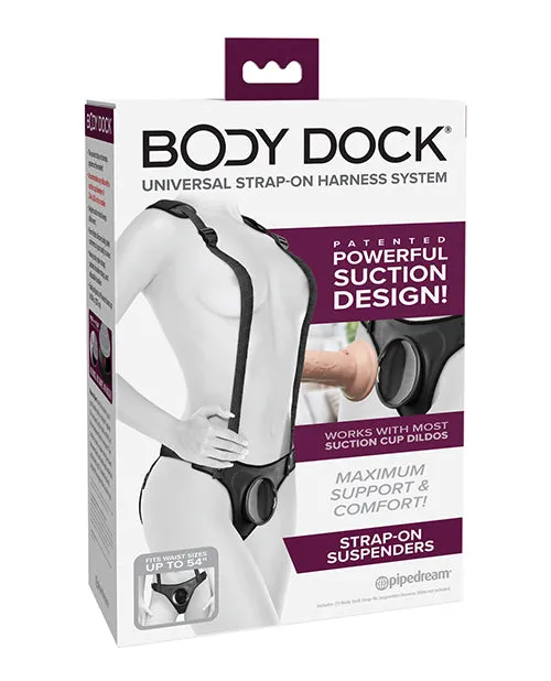 Female Sex Toys Body Dock StrapOn Suspenders Black Body Dock