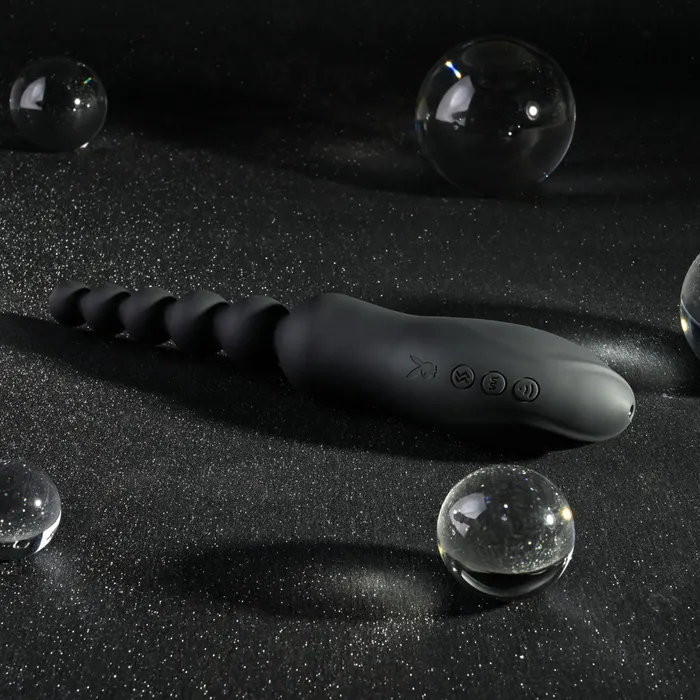 Female Sex Toys Playboy Pleasure Let It Bead Vibrating Anal Beads Clitoral Suction Playboy Pleasure
