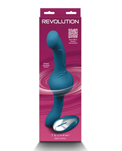 Female Sex Toys Revolution Revolution Tsunami Rechargeable Silicone Vibrator with Remote Control Teal Female Sex Toys Revolution Revolution Tsunami Rechargeable Silicone Vibrator with Remote Control Teal