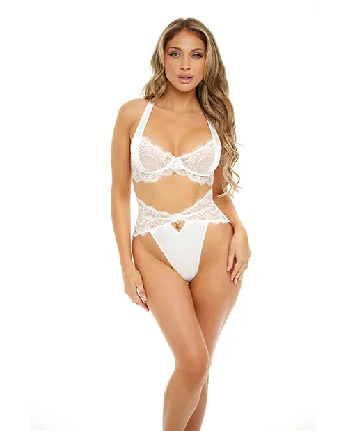 Female Sex Toys Rsvp By Oh La La Cheri Sadie Underwire Lace Bra High Waist Panty Bright White SM