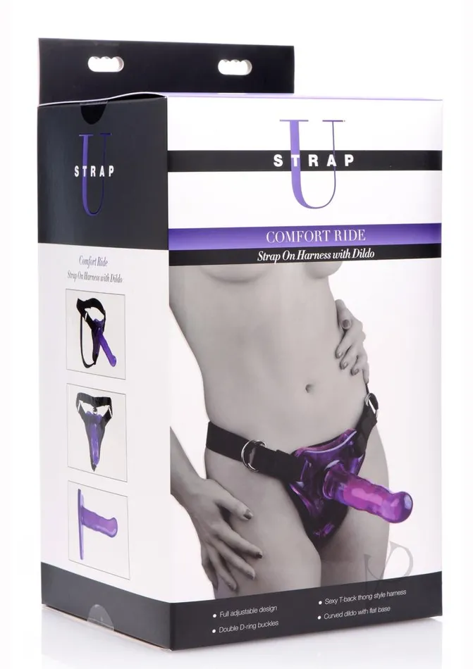 Female Sex Toys Strap U Strap U Comfort Ride Black Strap On Harness with Purple 7in Dildo Female Sex Toys Strap U Strap U Comfort Ride Black Strap On Harness with Purple 7in Dildo