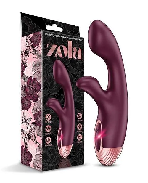 Female Sex Toys Zola Zola Rechargeable Silicone Dual Massager BurgundyRose Gold Female Sex Toys Zola Zola Rechargeable Silicone Dual Massager BurgundyRose Gold