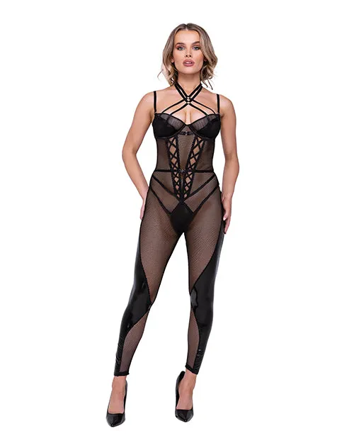 Flirty FETISH Fishnet Faux Leather Catsuit wSatin Trim Black XL Roma Confidential Couples Flirty FETISH Fishnet Faux Leather Catsuit wSatin Trim Black XL Roma Confidential Couples