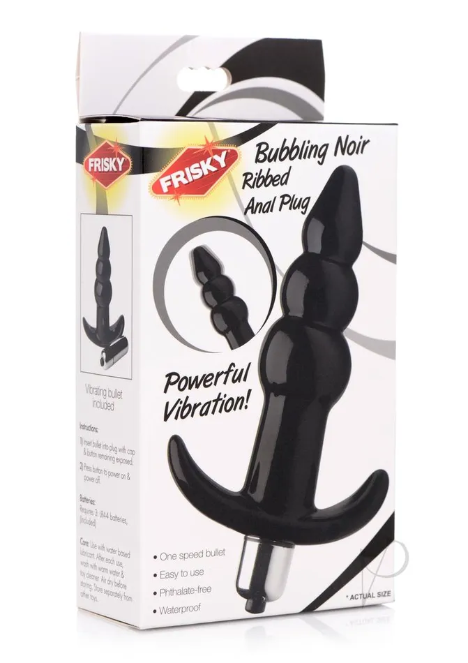 Frisky Anal Frisky Bubbling Noir Ribbed Anal Plug Black