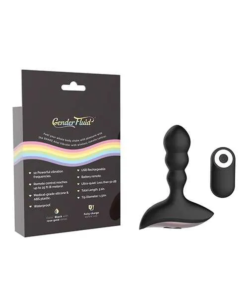 Gender Fluid Anal Gender Fluid Shake Anal Vibe wRemote Black