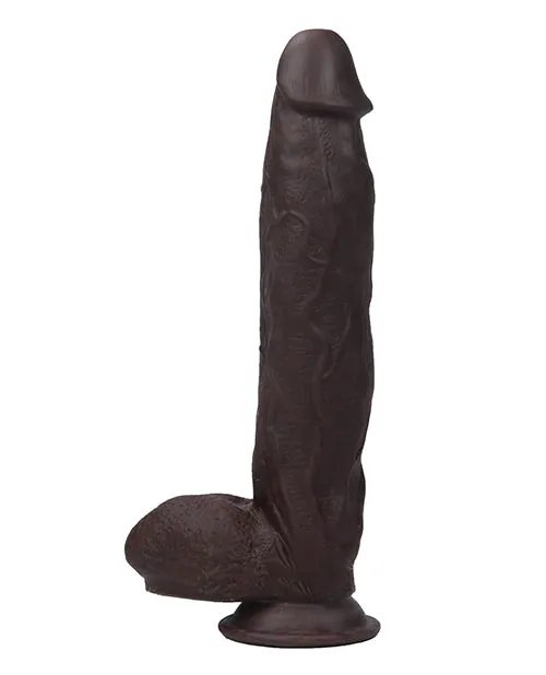 Get Lucky Dildos Get Lucky 12 Real Skin Series Dark Brown
