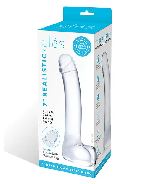 Glas Dildos Glas Realistic Curved Glass G Spot Dildo 7in Clear Glas Dildos Glas Realistic Curved Glass G Spot Dildo 7in Clear