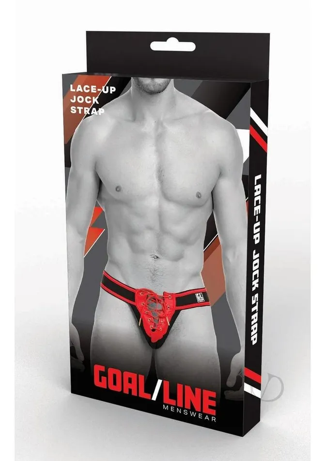 Goal Line Goal Line LaceUp Jockstrap LargeXLarge Red Vibrators