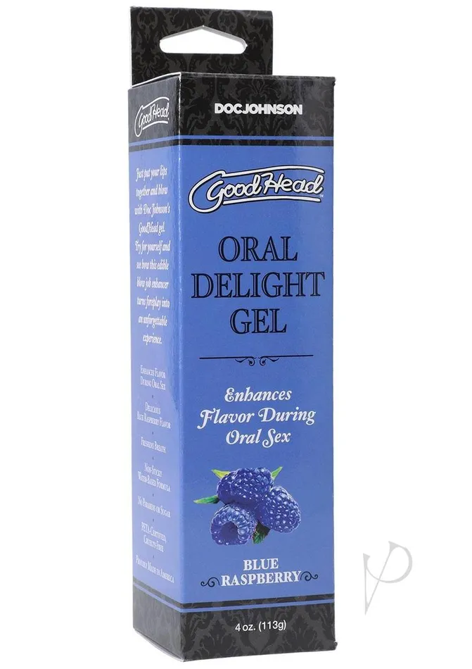 Good Head GoodHead Oral Delight Gel Flavored Blue Raspberry 4oz Anal