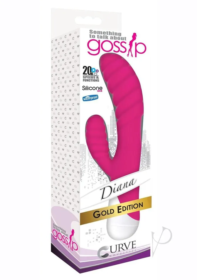 Gossip Vibrators Gossip Diana 20x Rippled Silicone Rabbit Vibrator Pink